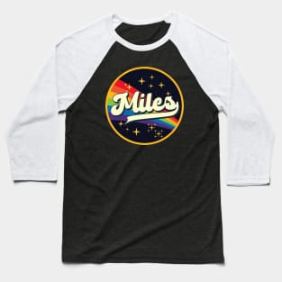 Miles // Rainbow In Space Vintage Style Baseball T-Shirt